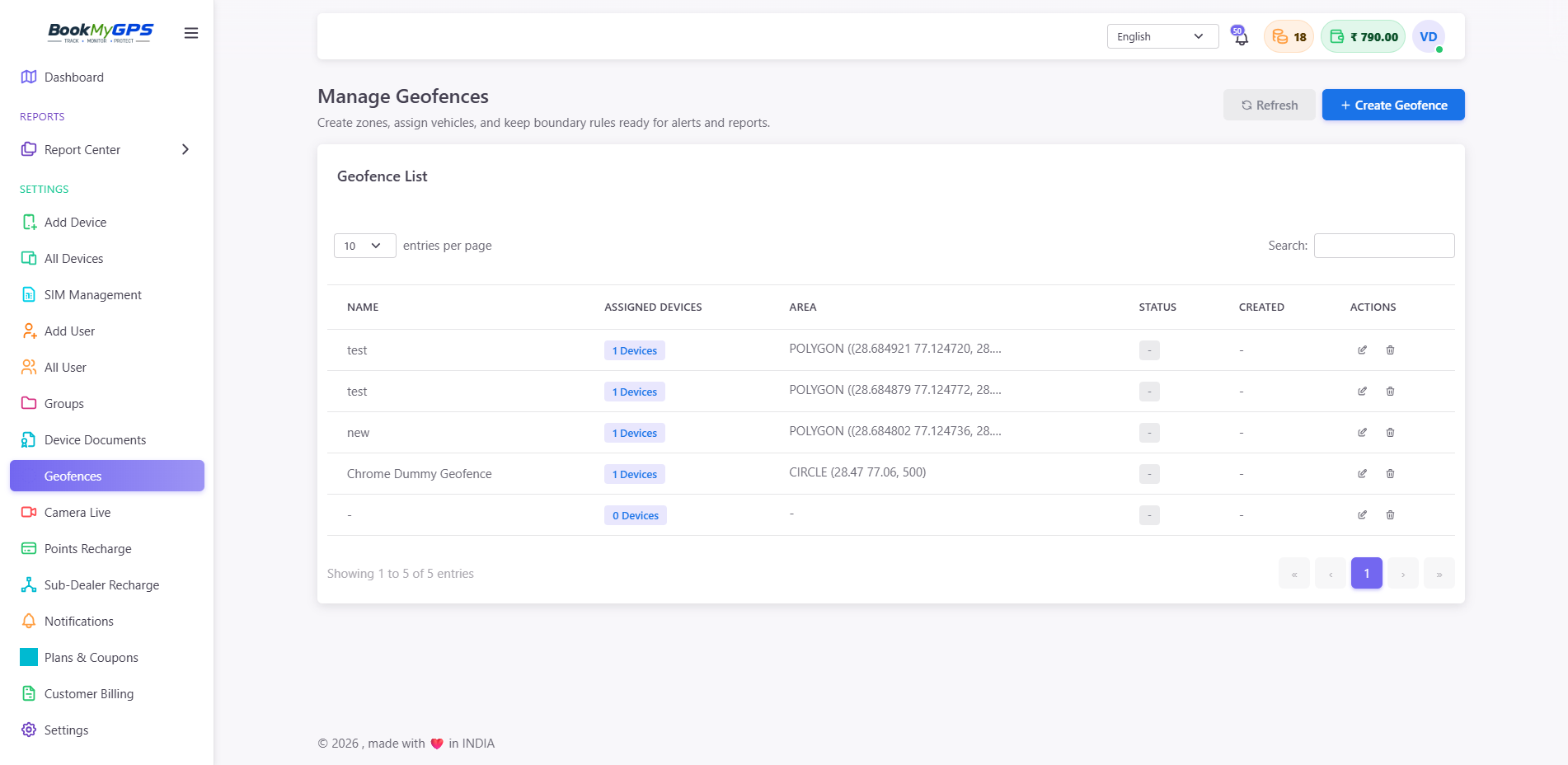 Geofence Controls Screenshot